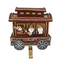 Elves in Train Stocking Holder with Fiber Optics - 7"