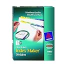 Avery Index Maker Clear Label Dividers, 5 Tabs,  Multi-Color Tabs,  25 Sets (11992)