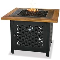 Big Sale Uniflame GAD1391SP Lp Gas Outdoor Firebowl with Slate and Faux Wood Mantel