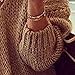 Oyanus Women's Casual Off Shoulder Long Sleeve Loose Cable Knit Pullover Sweater M