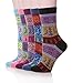 Color City Womens 5 Pairs Colorful Thick Knitting Cotton Crew Socks - Warm Wool Winter Socks,Free Size,Style a
