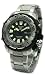Seiko 5 Sports Men's 200M Stainless Steel Silver Self Winding Automatic Diver Watch with Black Face Model SKZ247K1