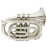 Cecilio 2Series Nickel Plated w / Monel Valves B Flat Pocket Trumpet w / Case and Accessories - B00158UIJE