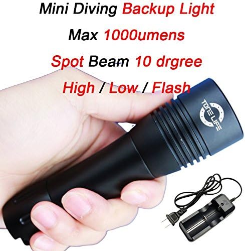 Merlin Light Scuba Dive Light Diving Flashlight with 3modes High Low FlashUnderwater Lamp Waterproof 150meter 1000lm Cree Xml2 U2 Rotary Switch (Torch+lanyard+charger)