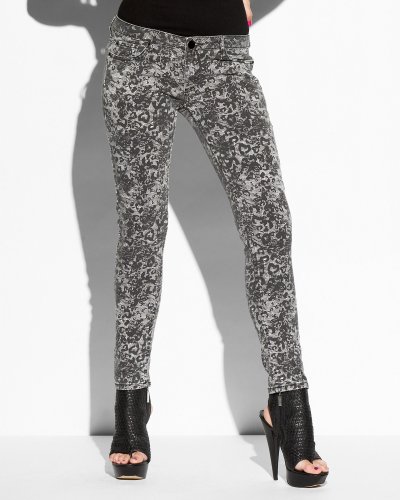 bebe Lace Print Pencil Jean product image