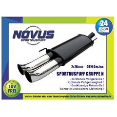 Novus Sportauspuff - Opel Astra G Flie�heck (G/T98) - Motor: 1,2 / 1,4 / 1,6 / 1,8 / 1,7 Diesel nicht bei 2,0-16V Modellen oder bei Modellen mit Anh�ngerkupplung passend! * 2x90mm DTM Endrohr *