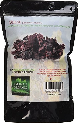 Rahimaliorganic® Organic Raw Wild Atlantic Dulse, Whole Leaf Seaweed, From the Pristine Waters of the Coast of Maine (Dulse)