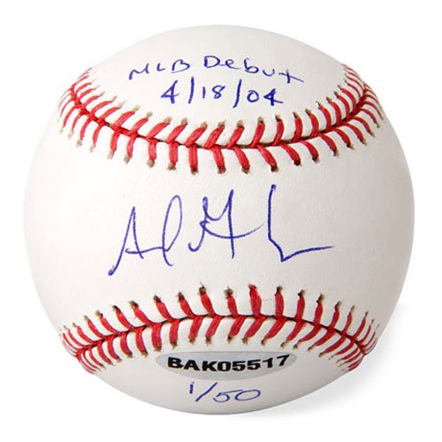 Adrian Gonzalez Autographed Baseball with MLB Debut - 4/18/04 Inscription