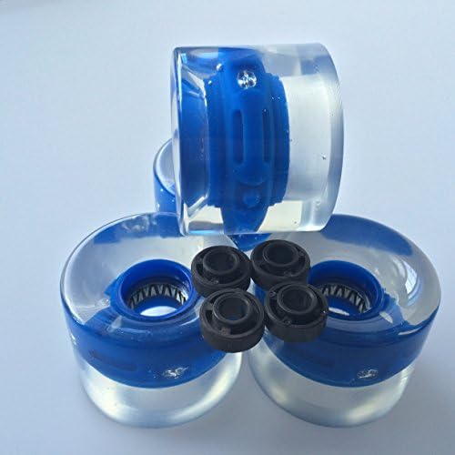 Cruiser Skateboard Wheels Led Light up 59mm (4-pack) (Clear Blue)
