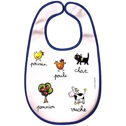 Washable Bib Baby Cie Farm Animals: Les Animaux de la Ferme Melamine Colorful dinnerware with wording
