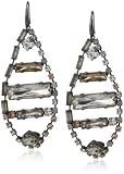 Ekatrina "Gothic" Antique Silver-Plated Peach, White and Clear Glass Earrings