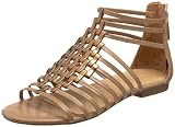 Nine West Women's Chen Ankle-Strap Sandal,Light Natural/Bronze Leather,9.5 M US