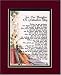 "For Our Daughter on Graduation Day" Touching 8x10 Poem, Double-matted in Burgundy Over Dark Green and Enhanced with Watercolor Graphics.