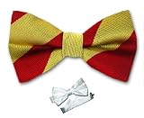 Men’s – Gold and Crimson Red – Silk Collegiate Pre-Tied Bowtie