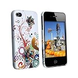 Apple iPhone 4 (AT&T/Verizon) White Autumn Flower Premium Design Slim Fit Rubber Touch Hard Case + Bonus 5.5 inch Baby Blue Screen Cleaning Cloth Reviews