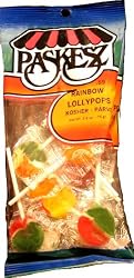 Paskesz Rainbow Lollypops, 2.6-Ounce Bags (Pack of 24)