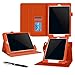 iPad Air 2 Case, Apple iPad Air 2 Leather Case, rooCASE Dual View Slim Fit Leather PU Folio Case with Smart Cover Auto Sleep / Wake Feature for Apple iPad Air 2 (iPad 6) 2014 Model, Orange