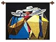 Wool tapestry, 'Trio from the Country' Wool tapestry, 'Trio from the Country'