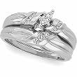 14K White Gold Diamond Wedding Set - 0.30 Ct.