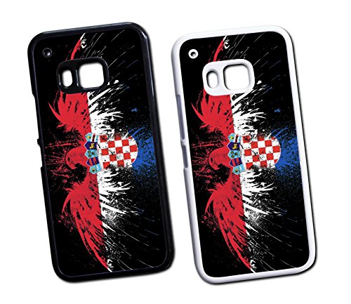 HTC ONE Kroatien Hrvatska 8 Hard Tasche Flip Hülle Case Cover Schutz Handy HTC ONE M9 Schwarz
