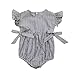 Baby Boys Girls Sunsuit Ruffled Rompers Striped Clothing Jumpsuit Rompers (Age:9-18M, Navy)