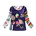 2015 NEAT Kid Girl Cotton Flower Long Sleeve T Shirt Tee Purple L220 5-6 Year