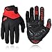 Firelion Long Finger Outdoor MTB Downhill Off Road Bicycle Gloves (Red, Medium)