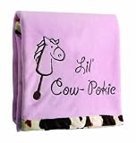 Manual Woodworkers Lil' Cow-Pokie Baby Blanket, Cowgirl Pink, 30 X 40