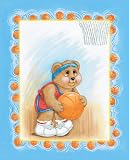 Sports Bear Basketball Star - Children's Wall Art and Nursery Wall Decor, 4 x 5