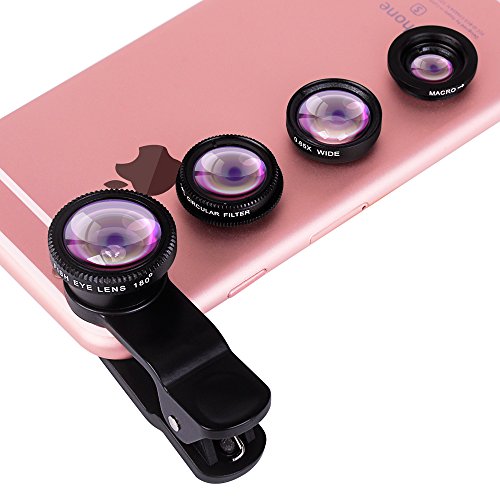 Evershop® universal 4 in 1 iphone lens camera lens kit…