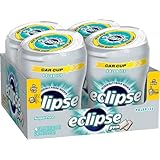 Eclipse Sugar Free Gum, Polar Ice, 60 Piece Big E Bottles (Pack of 4)