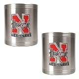 Nebraska Cornhuskers NCAA 2pc Stainless Can Holder Set