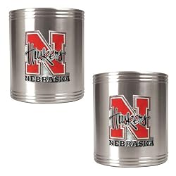 Nebraska Cornhuskers NCAA 2pc Stainless Can Holder Set by Great American Products