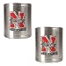 Nebraska Cornhuskers NCAA 2pc Stainless Can Holder Set by Great American Products