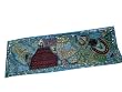 Turquoise Vintage Sari Beaded Embroidery Table Runner Wall Hanging 70