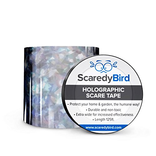 Bird Repellent Scare Tape, Repel and get Rid of all Pest Birds From your Garden, Patio & Balcony Today! Effective and Humane Bird Control/Deterrent Device, Works Well with Netting/Spikes 125ft. Bird Repellent Scare Tape, Repel and get Rid of all Pest Birds From your Garden, Patio & Balcony Today! Effective and Humane Bird Control/Deterrent Device, Works Well with Netting/Spikes 125ft.