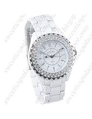 2014 HOt Quartz Watch Wrist Analog Watch Timepiece with Round Case & Rhinestones for Lady Woman