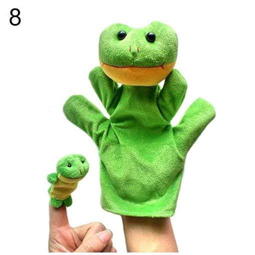 2Pcs Lovely Kids Baby Plush Toys Finger Puppet Talking Props Animals
