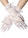 SATINIOR Ladies Lace Gloves Elegant Short Gloves Courtesy Summer Gloves for Wedding Dinner Parties (White 2)