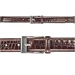 WILSON BELT - Mens - Alligator embossed leather, Brushed nickel buckle, Single Loop.