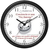 Habit 1 - A Conscience is a Compass (Spanish Text) - Wall Clock from THE 7 HABITS - CLOCK COLLECTION by WatchBuddy Timepieces (Black Frame)