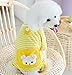 Petparty® Cute Bear Comfy Dog Pajams Dog Shirt Stripes Dog Jumpsuit Pet Dog Clothes (Yellow, XS)