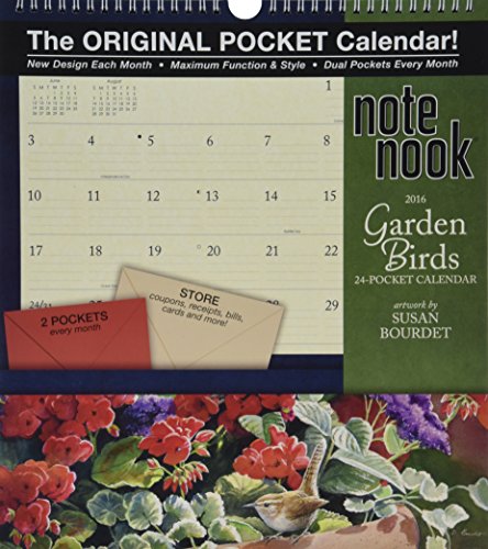 Garden Birds Note Nook 24-Pocket 2016 Calendar