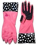 Sponge Glove- Pink & Black with White Dots