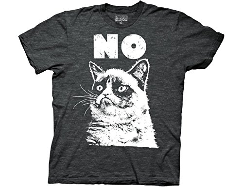 Ripple Junction Grumpy Cat No Adult T-Shirt Medium Charcoal Heather