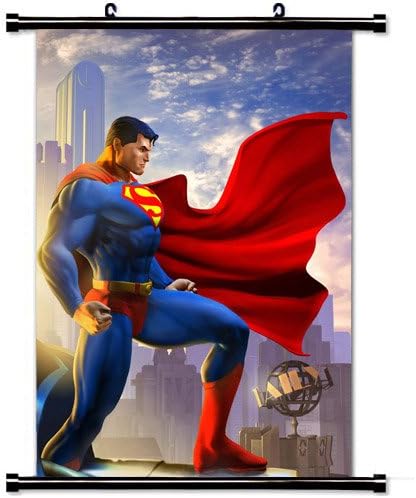 Home Decor Art Movie Poster with Superman Comic Wall Scroll Poster Fabric Painting 23.6 X 35.4 Inch (60cm X 90 cm)