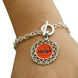 Oklahoma State Cowboys Round Heart Art Nouveau-Style Toggle Bracelet