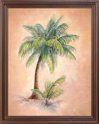 Tropical Light Palm Tree Wall Decor Picture Framed Art Print