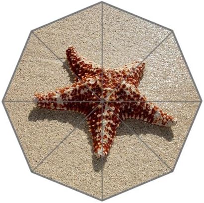 Generic Totes Compact Easy Carry With Foldable Rainy / Sunny Gifts Custom Rain Umbrella - White Summer Beach Starfish Close Up Design