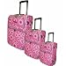 J World Pink 3 Piece Luggage Set